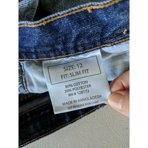 Ring of Fire Girls Jeans Size 12 Slim Fit Straight Leg Medium Wash - Picture 5 of 9